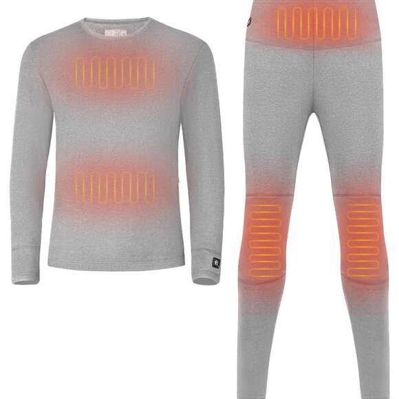 Heated Thermal Underwear Set Rechargeable Long Johns Electric Base Layer Men